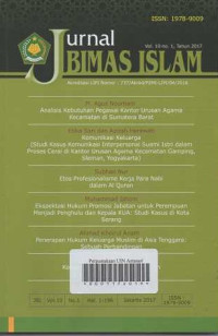 JURNAL BIMAS ISLAM/ Akreditasi LIPI Nomor:737/Akred/P2MI-LIPI/04/2016