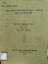 Unsur-unsur Filsfat Dalam Kitab Siraj Aal-Muhtadin Karya H. Asyari Sulaiman