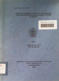 Perilaku Simbolis Santri Dalam Praktik Keagamaan Di Pesantren Daarut Tauhid Bandung