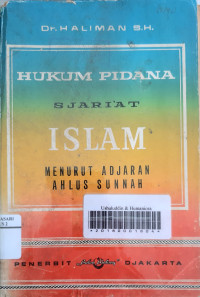 Hukum pidana syari'at Islam menurut adjaran ahlus sunnah