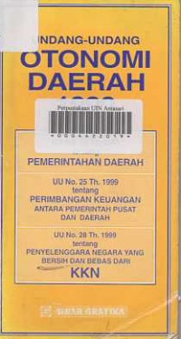 Undang-Undang Otonomi Daerah 1999